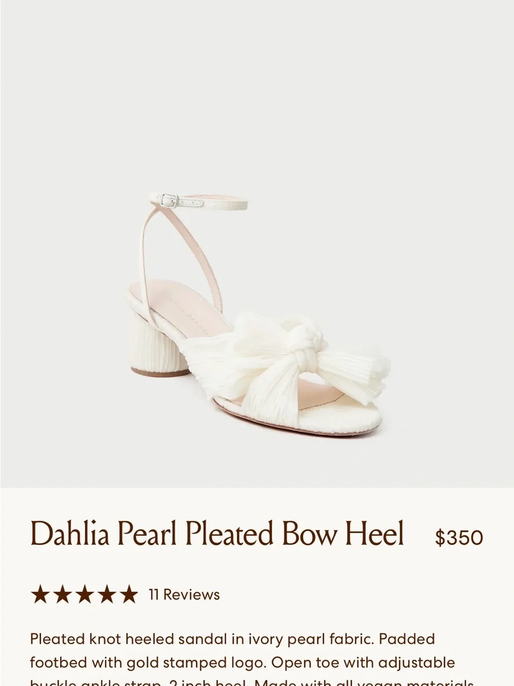 Loeffler Randall Dahlia Pearl Pleated Bow Heel